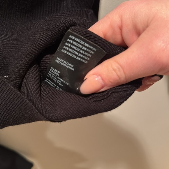 Maeve Arlowe Bell Sleeve Black Ribbed Knit Top XS - Picture 6 of 6